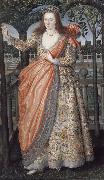 Robert Peake the Elder Portrait of a Lady of the Hampden family painting